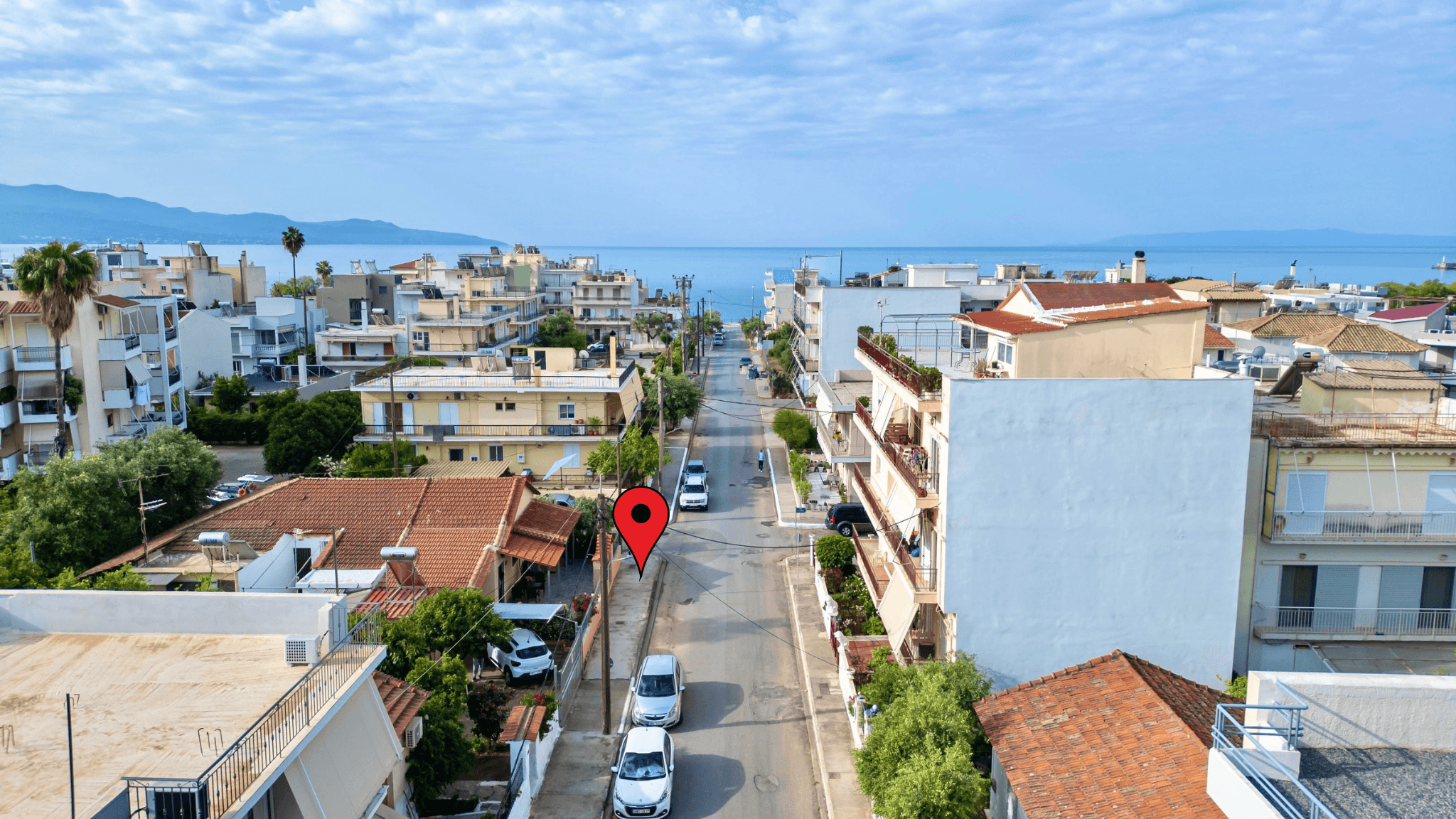 Drone view — house and surroundings