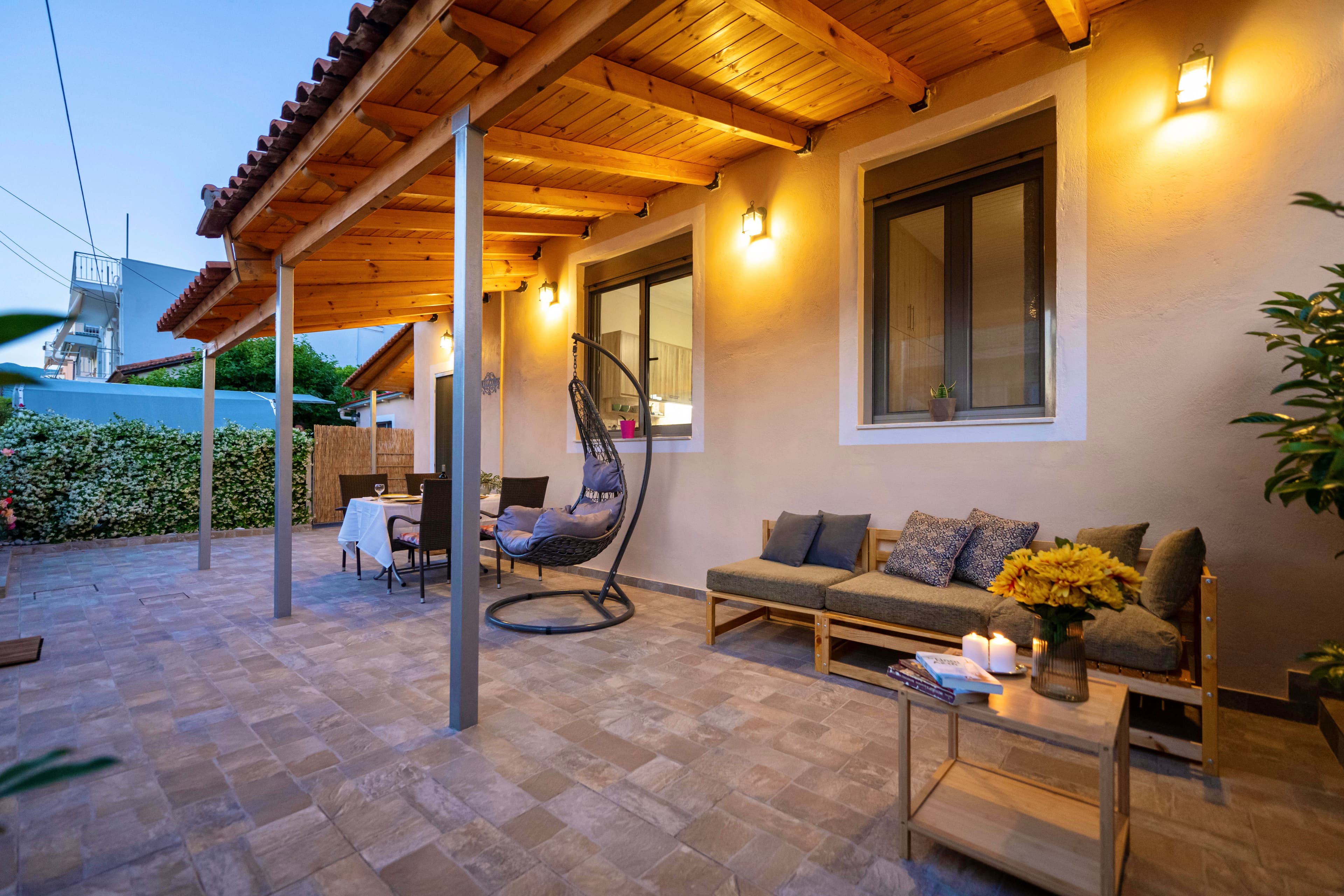 Katerina's House — private yard in the evening